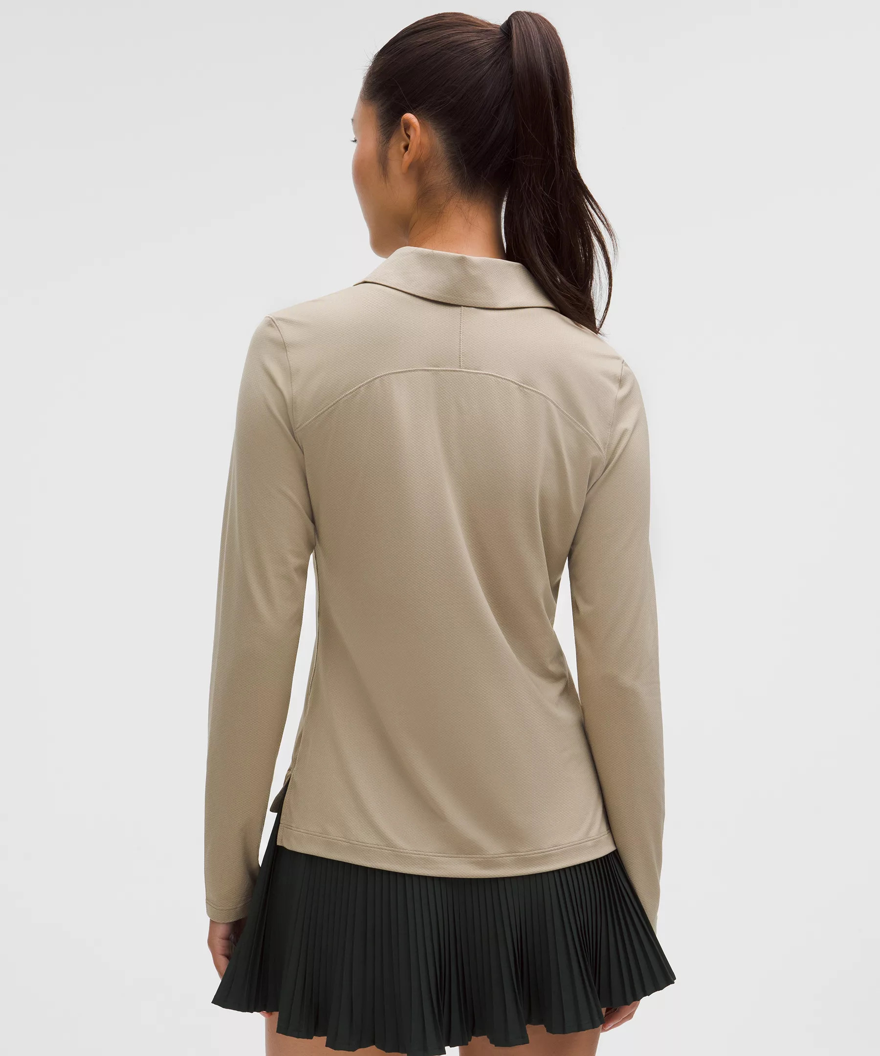 Quick-Dry Long-Sleeve Polo Shirt *Straight Hem - 3