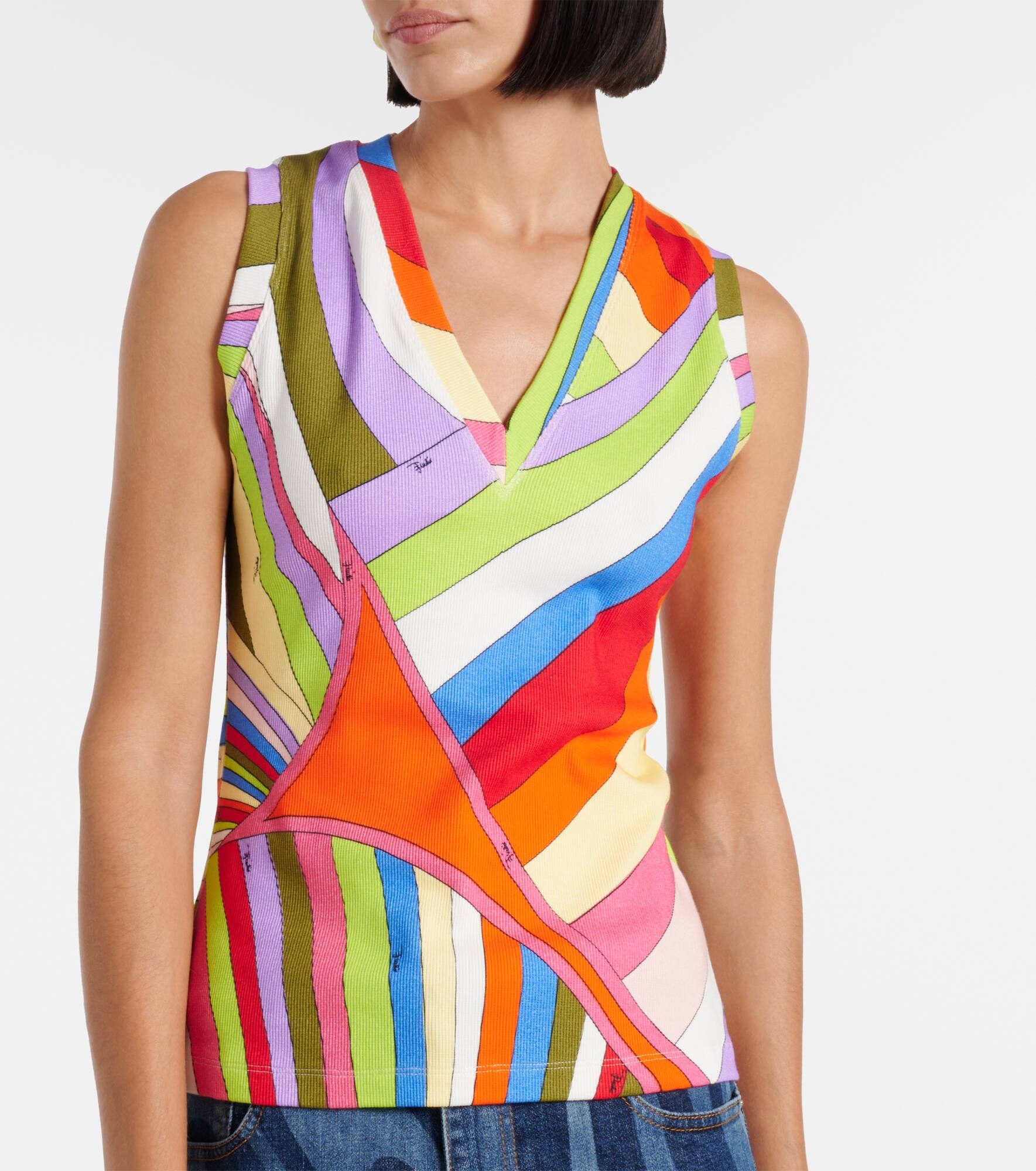 Iride ribbed-knit cotton tank top - 5