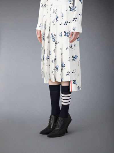 Thom Browne Silk Floral Classic Midi Pleated Skirt outlook