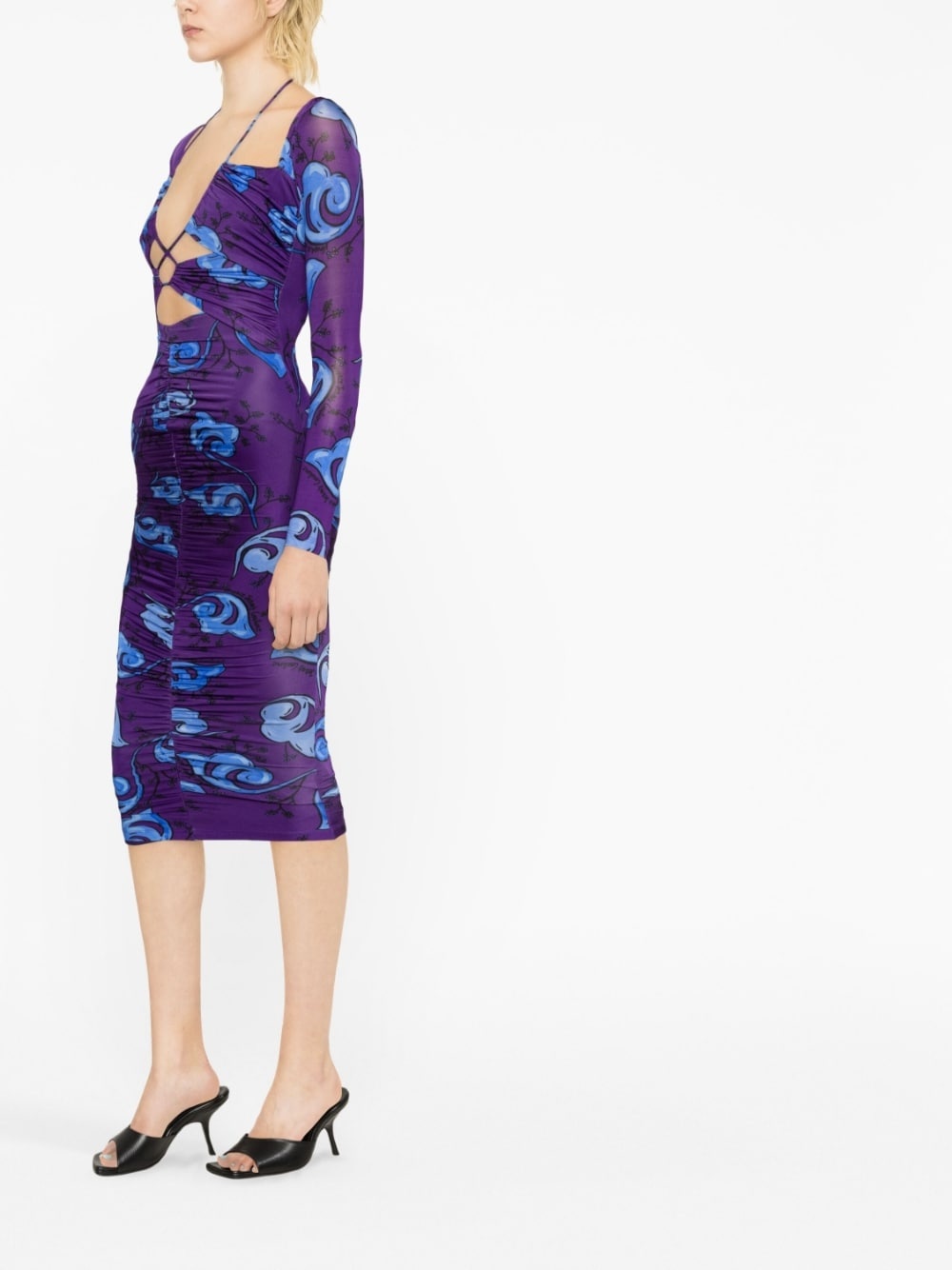 floral-print midi dress - 4