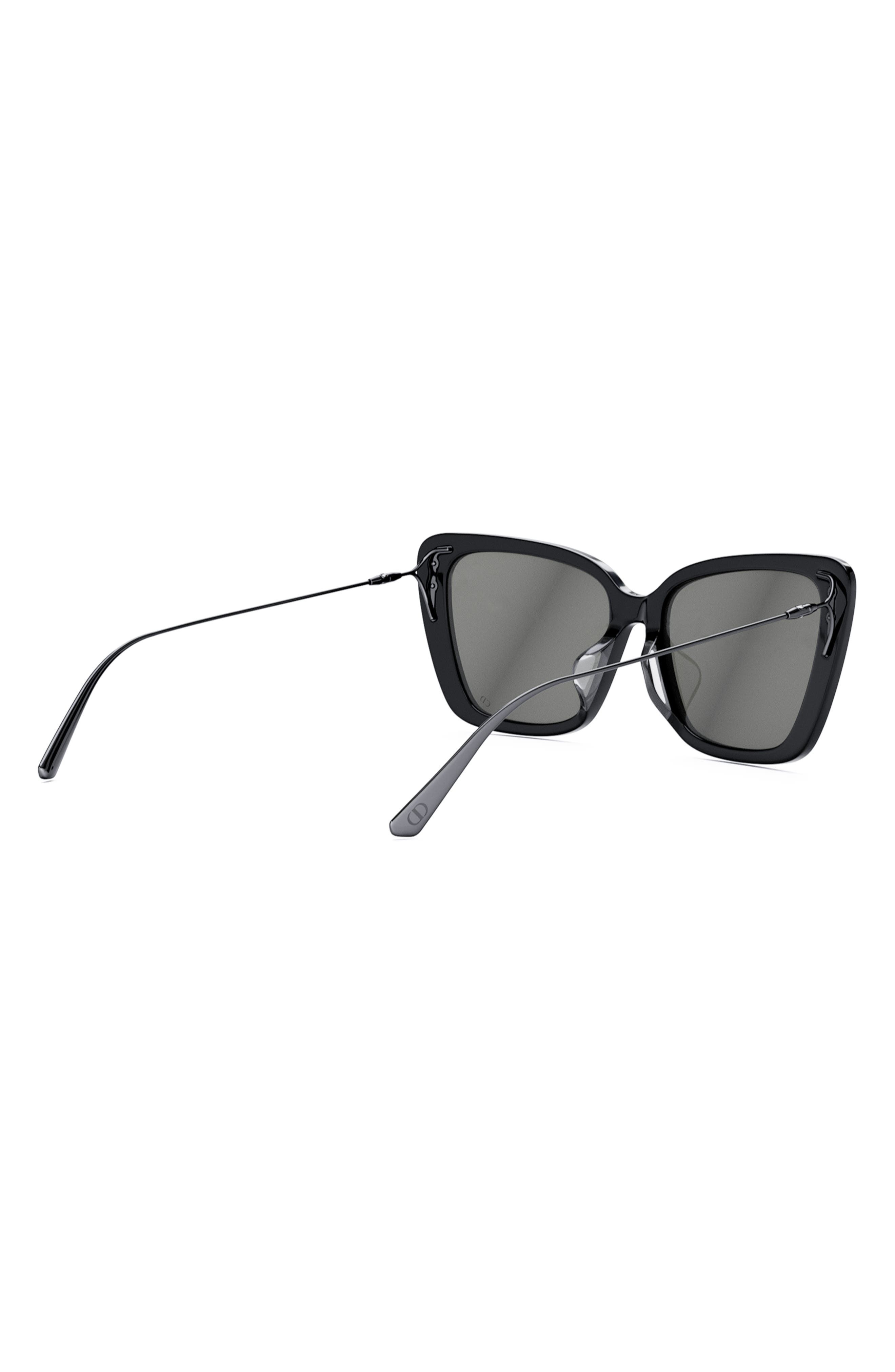 MissDior B5I 54mm Butterfly Sunglasses in Shiny Black /Smoke Mirror at Nordstrom - 4