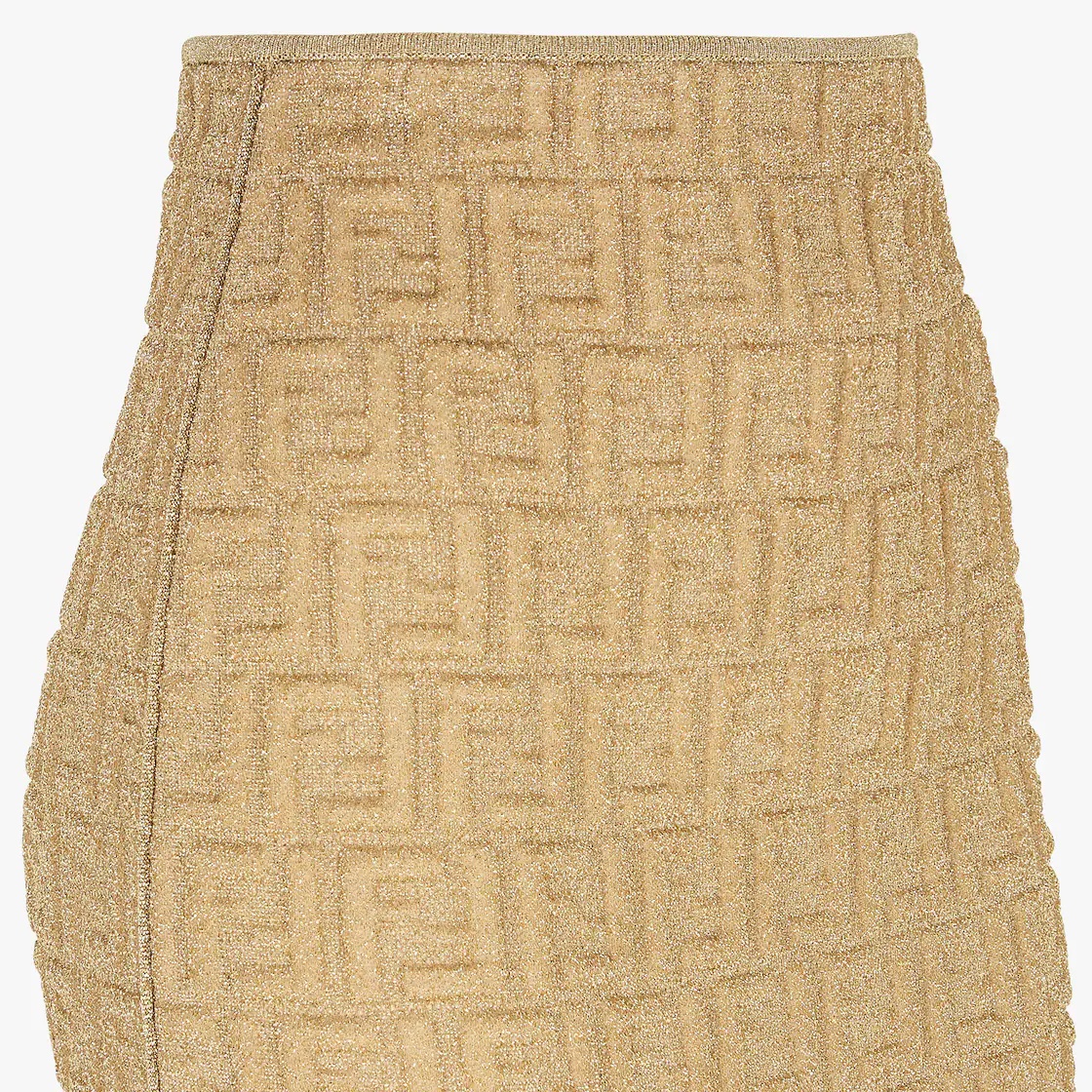 Gold-colored viscose and lurex skirt - 3