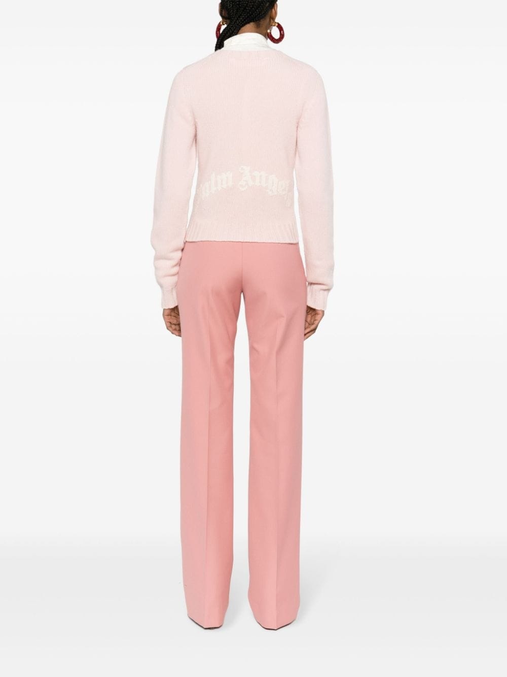 logo-jacquard ribbed-knit jumper - 2