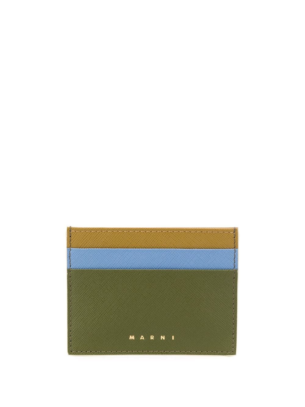 tri-coloured logo cardholder - 1