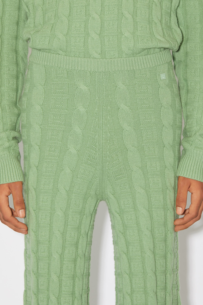 Cable wool trousers - Sage green 5