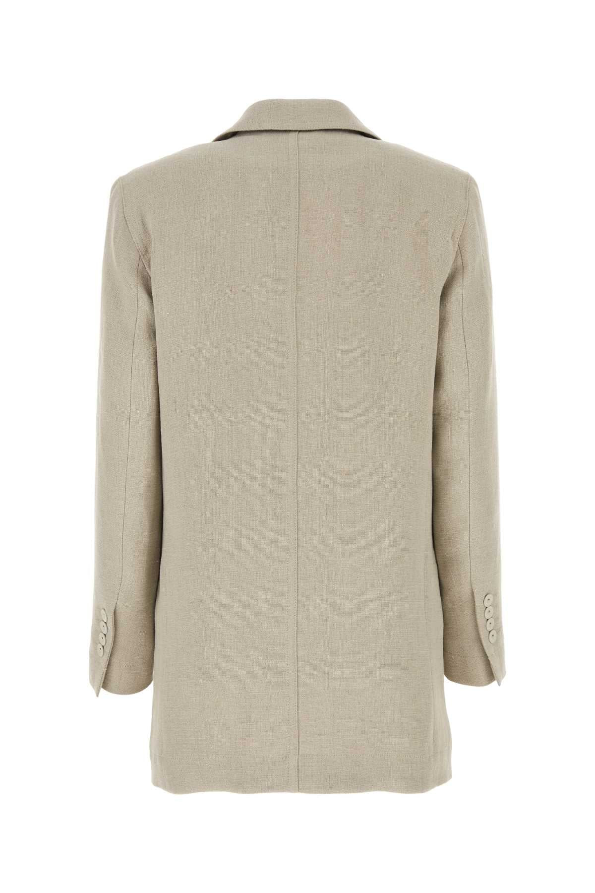 Max Mara Women Dove Grey Linen Adelchi Blazer - 2