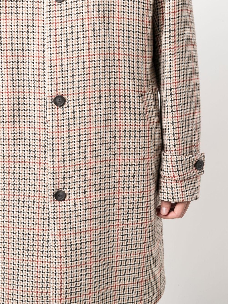 x Russell Athletic single-breasted houndstooth motif coat 5