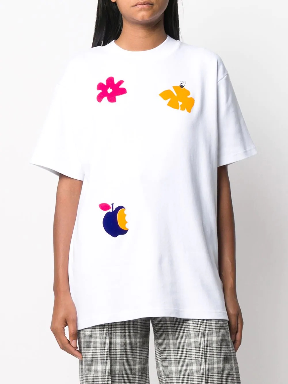 Arrows-motif floral-print T-shirt - 4