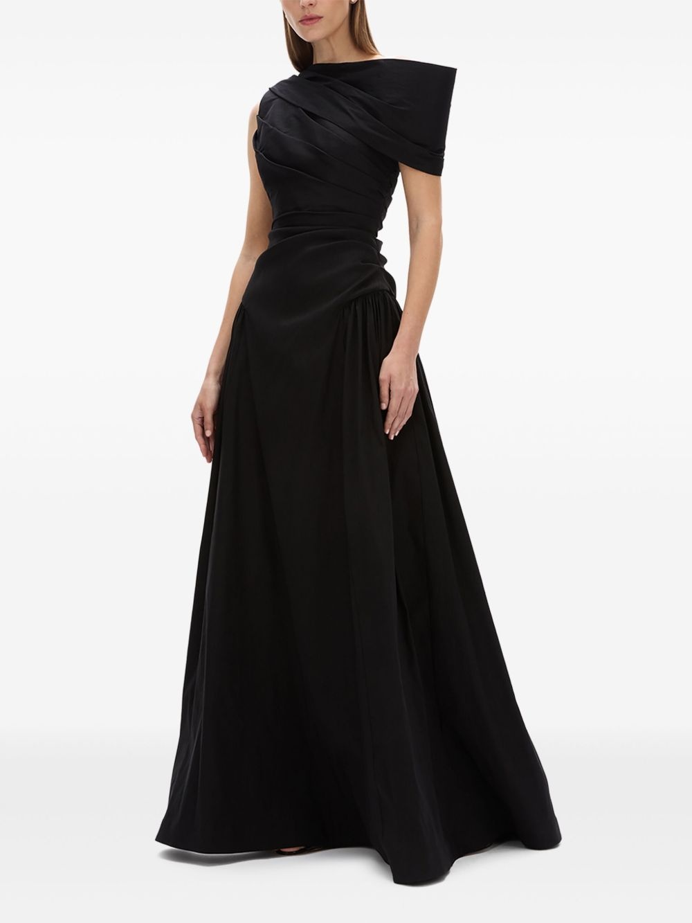 asymmetrical-detail evening dress - 2