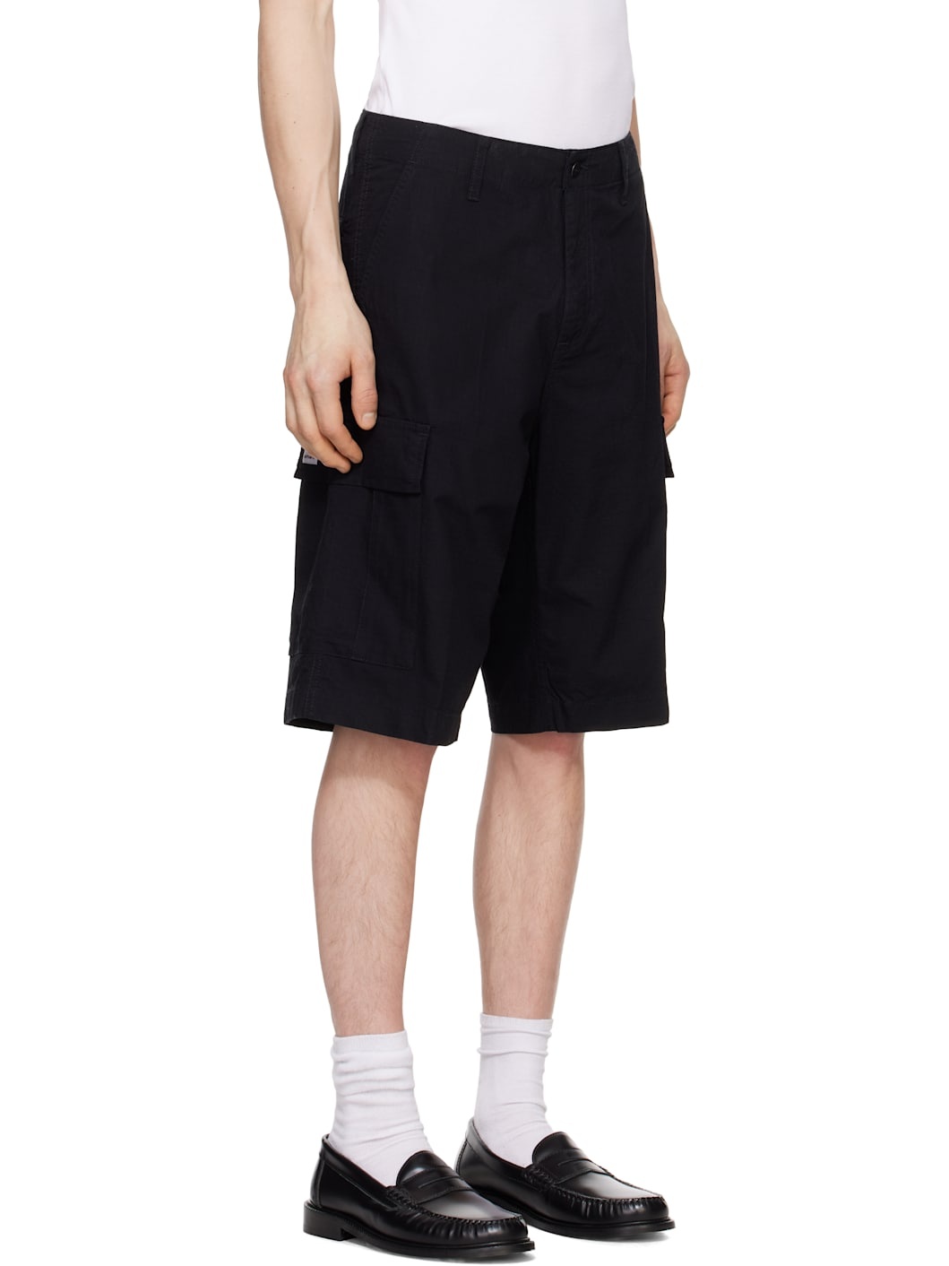 Black Regular Cargo Shorts - 2
