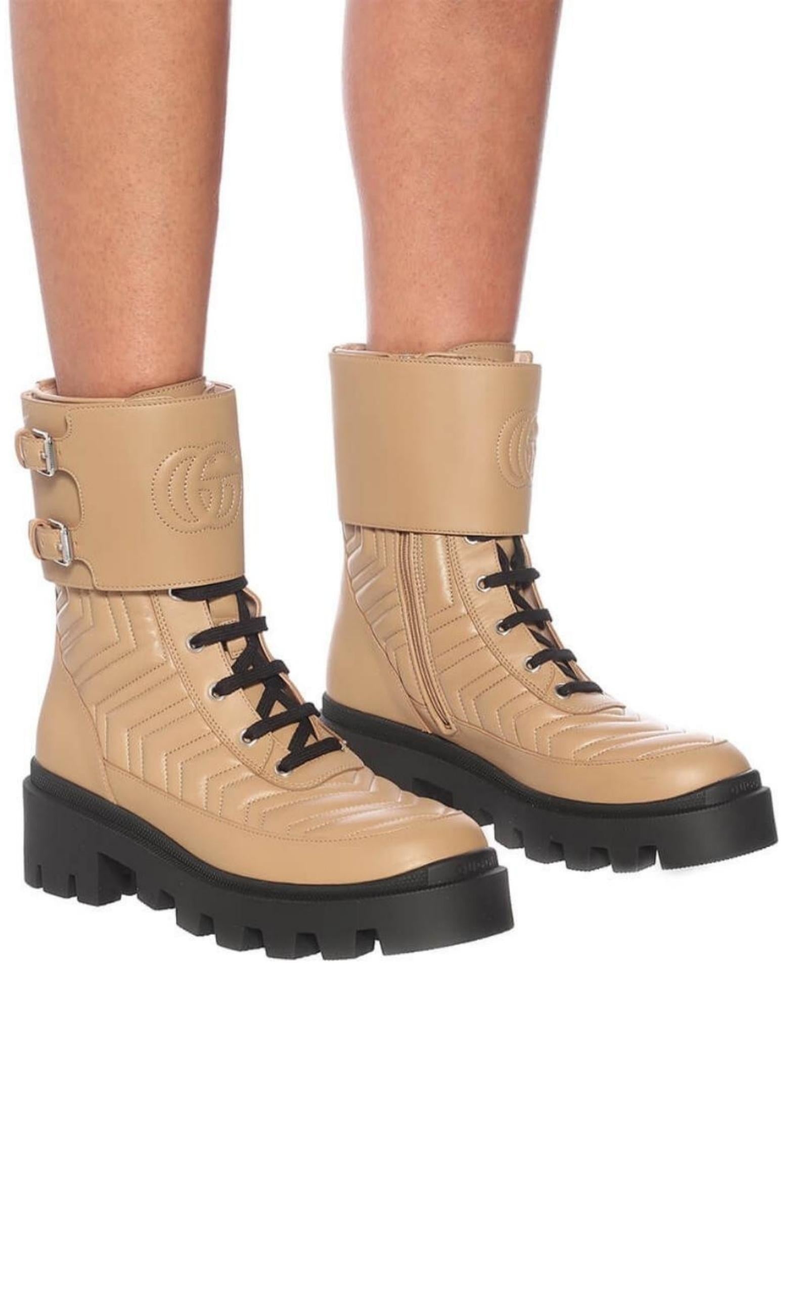Frances Leather Combat Boots - 3