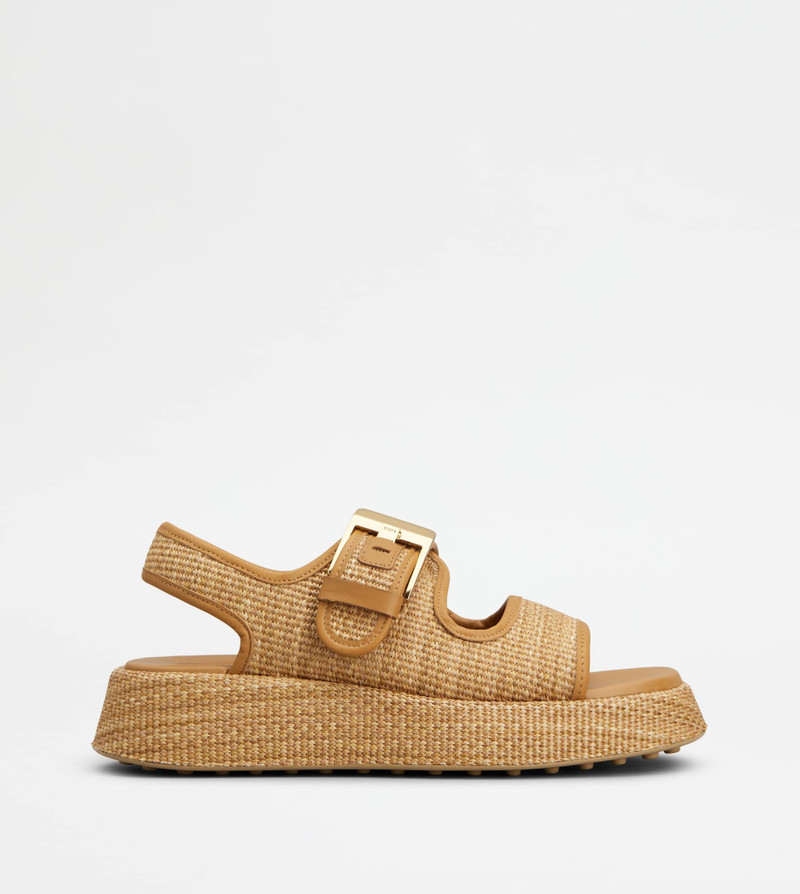 SANDALS IN RAFFIA - BEIGE 1