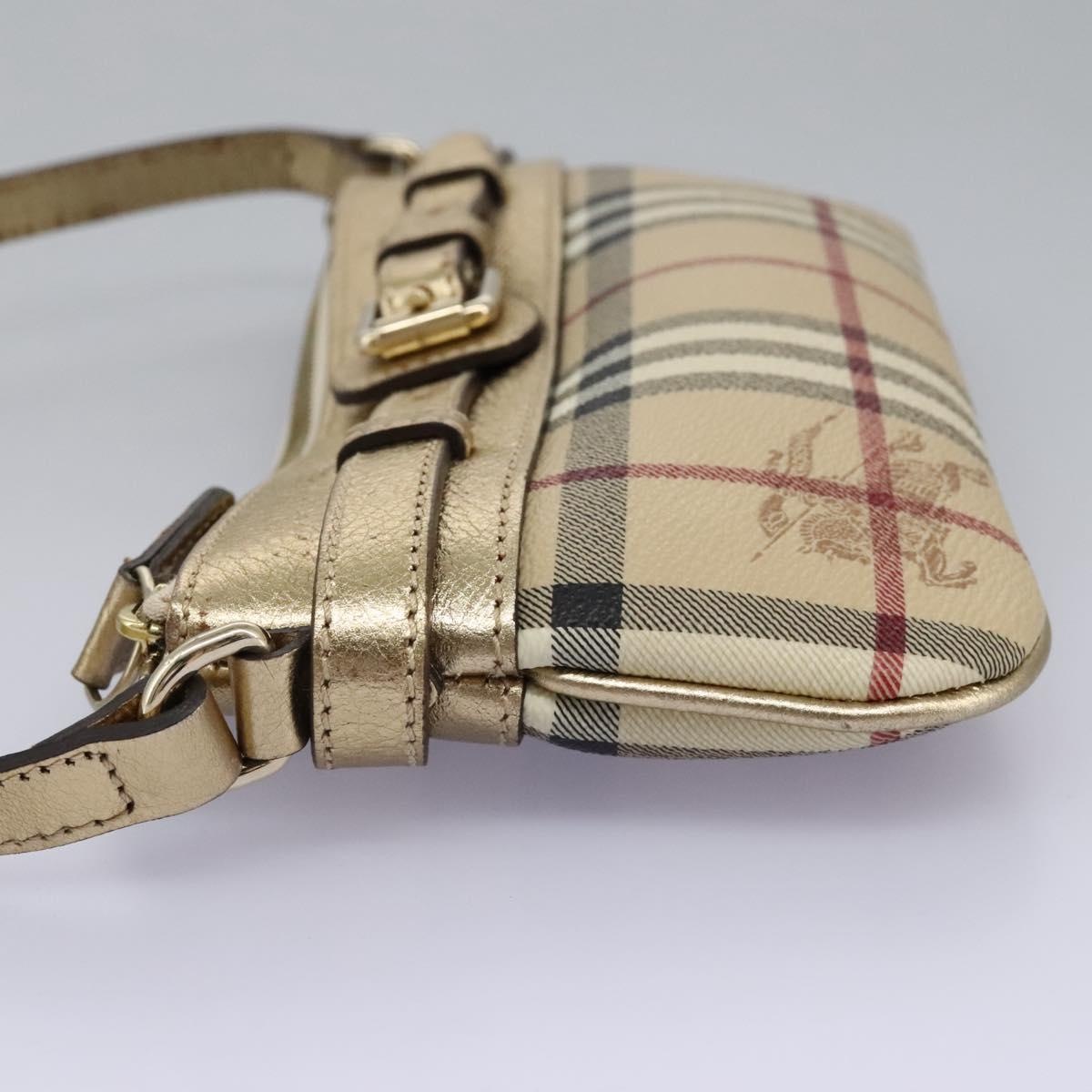Burberry Nova Check Shoulder Bag Pvc Beige Gold - 3