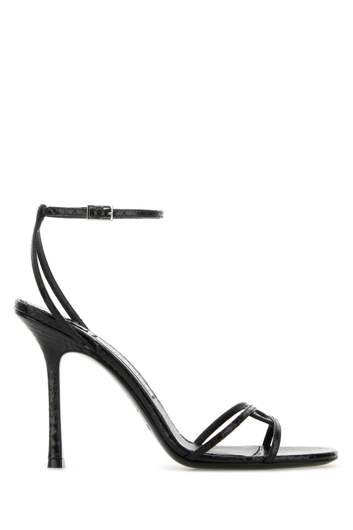 Jimmy Choo Women Black Leather Leo 100 Sandals - 1