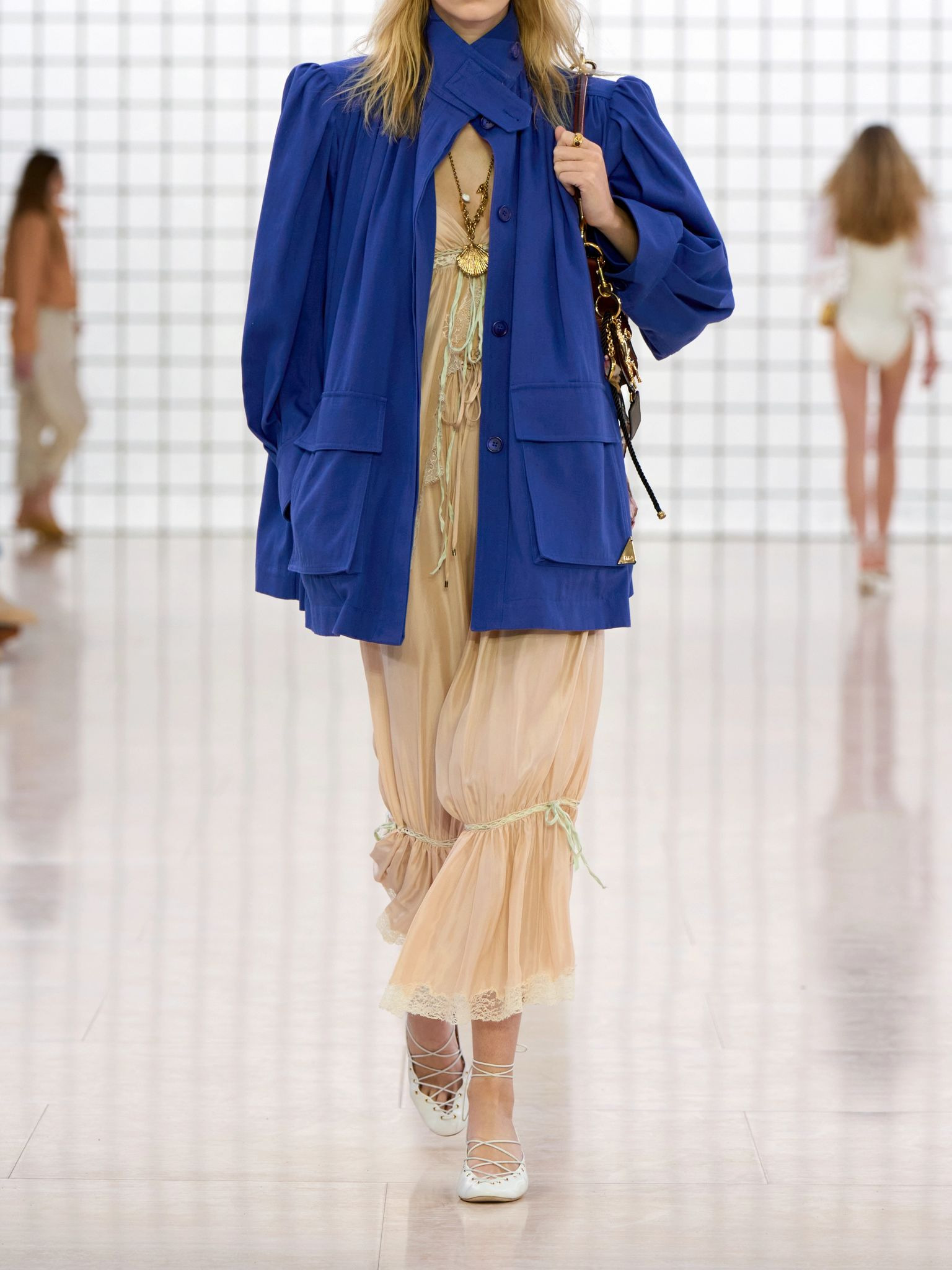 Gathered cotton-canvas jacket Blue - 5