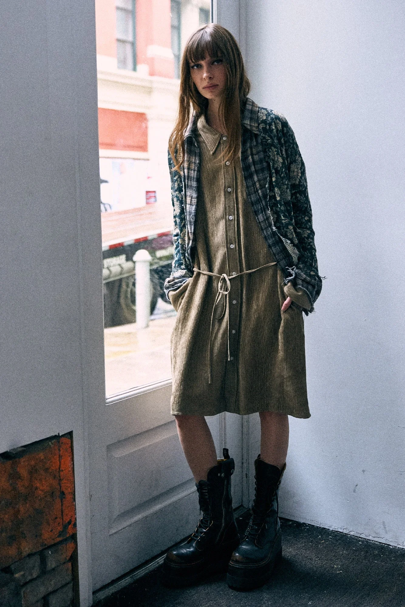 Drop Neck Shirtdress - 1