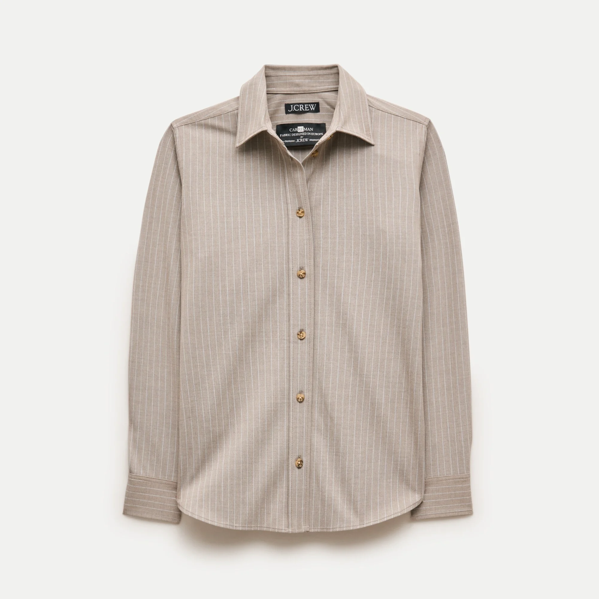 Jules classic-fit button-up shirt in striped Gramercy suiting - 1