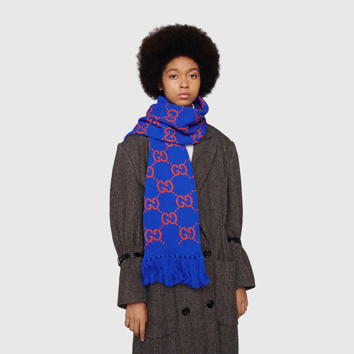 GG wool jacquard scarf - 4