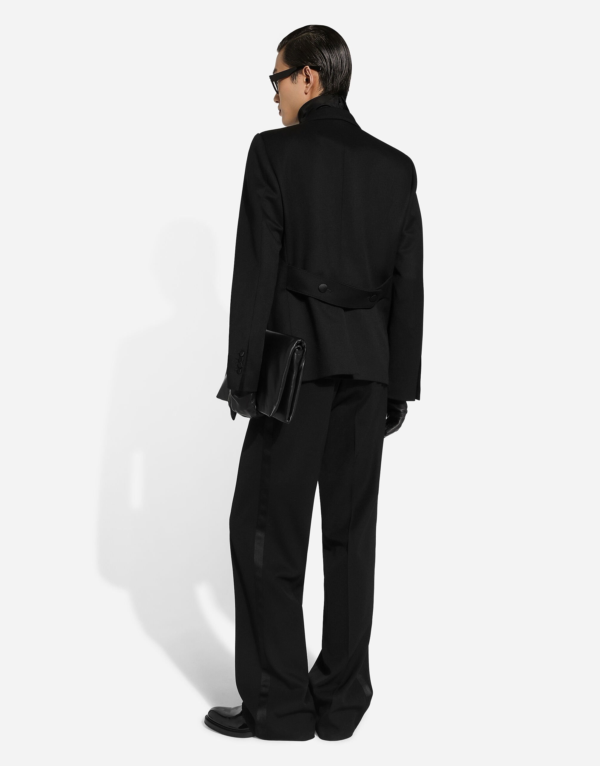Double-breasted embroidered satin jacket - 3