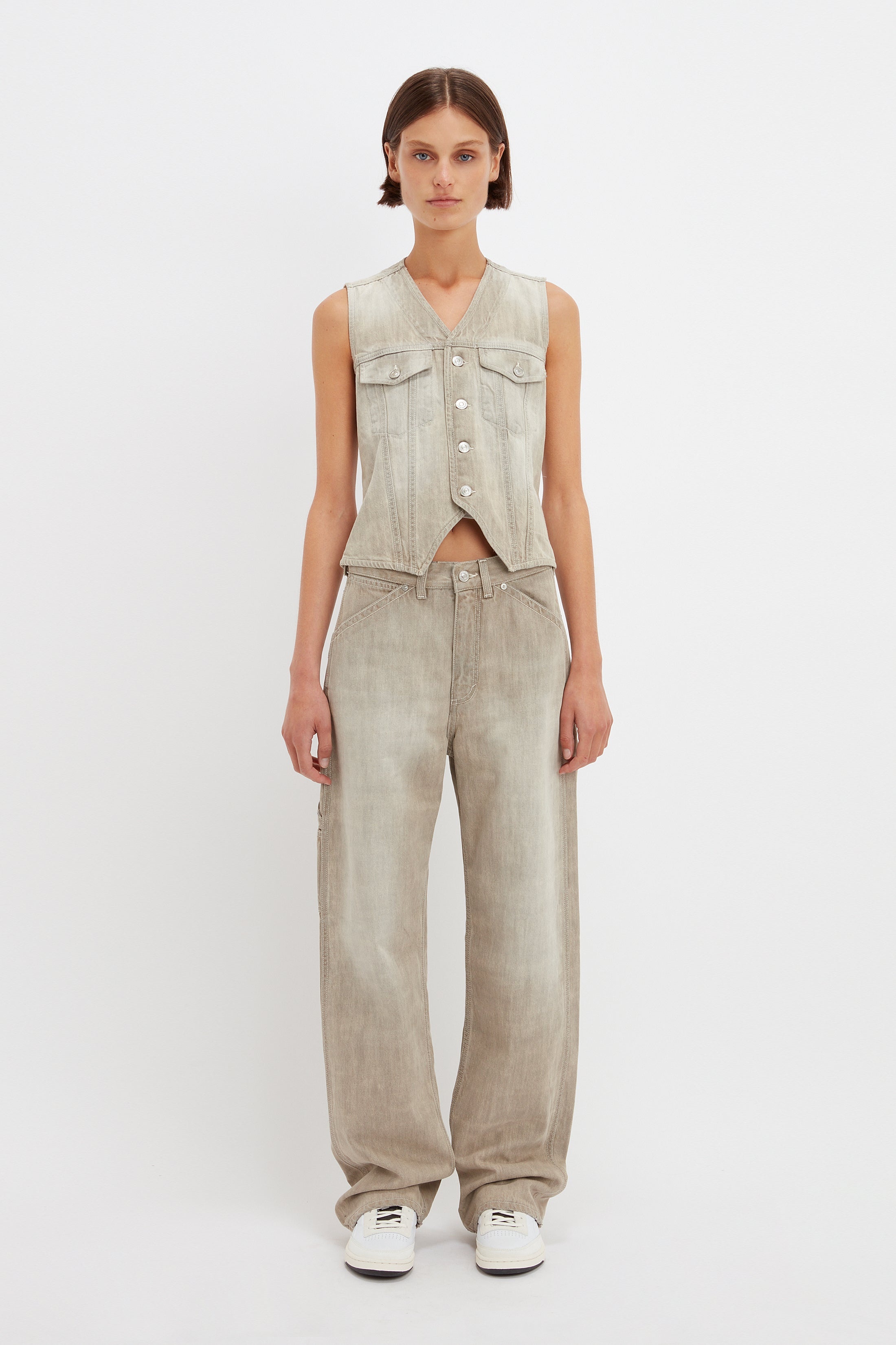 Mia Regan x VB Carpenter Jean In Light Grey Wash - 2