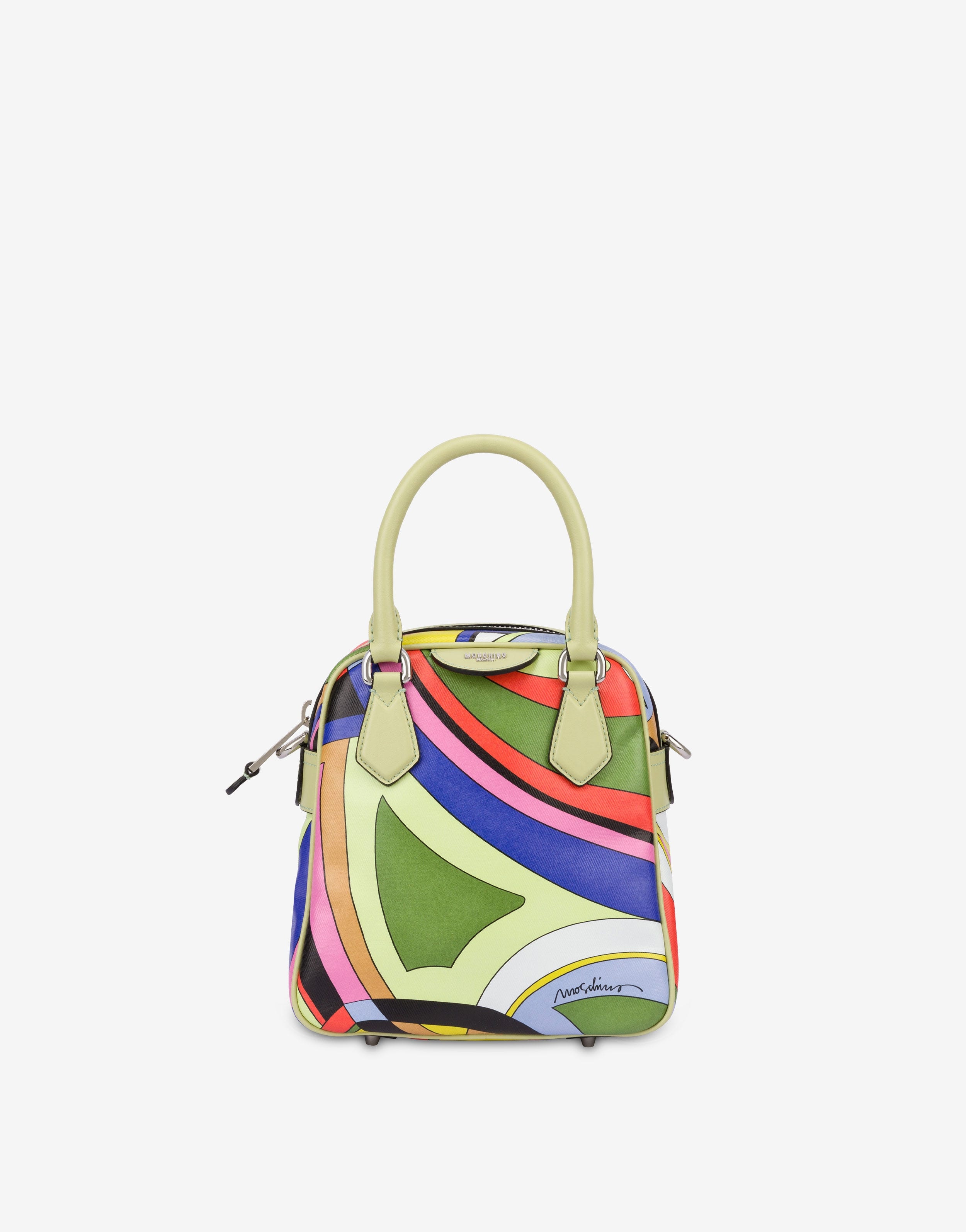 MULTI-COLOURED PRINT CANVAS HANDBAG 1