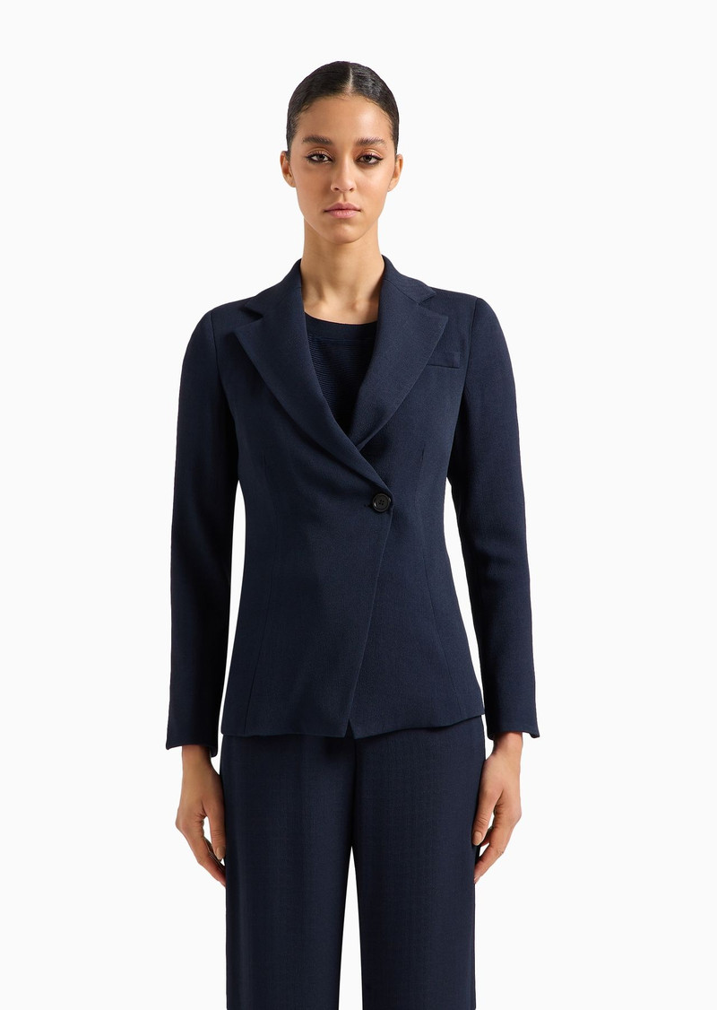 Icon frisottino single-breasted jacket with jacquard micro-check motif 2