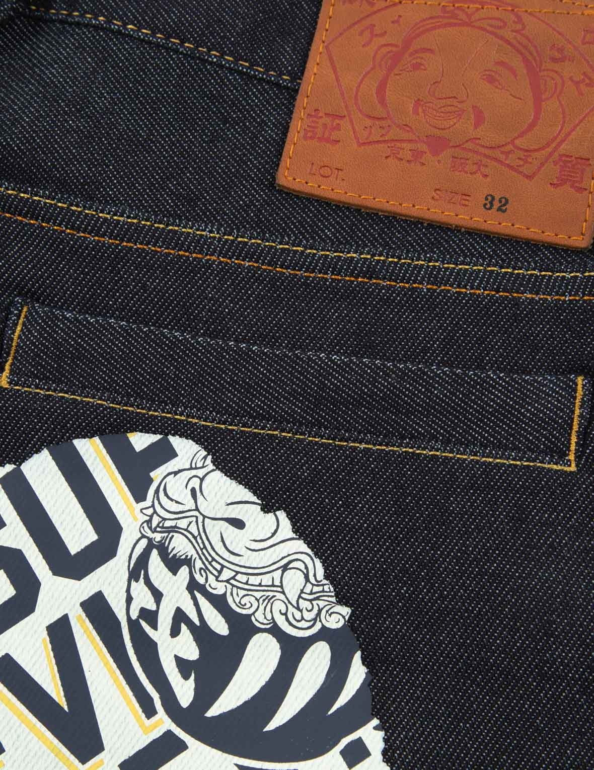 DARUMA BUDDIES DAICOCK PRINT DENIM JOGGER PANTS - 11