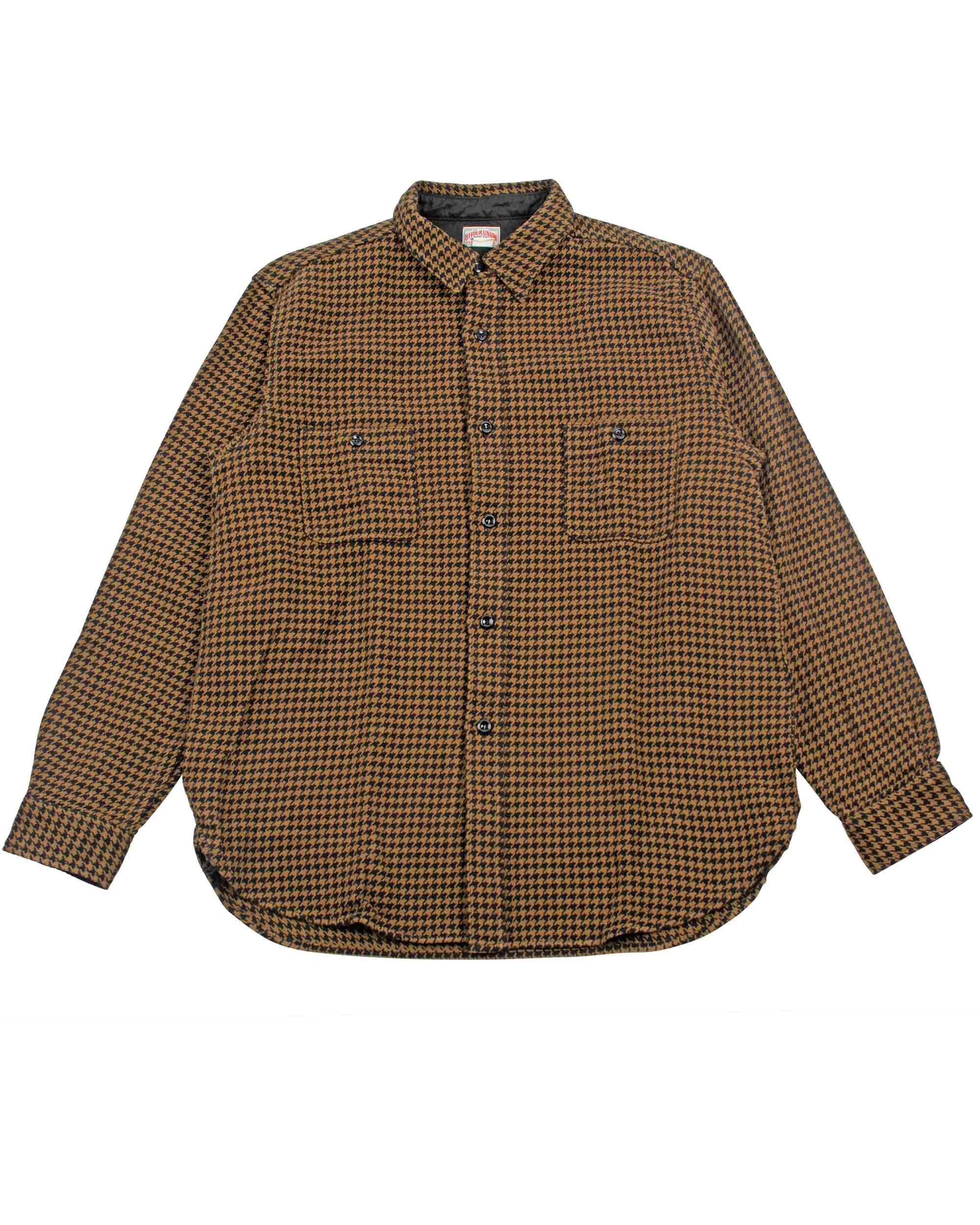 MS21102 8HU Houndstooth Flannel Shirt Mustard - 1