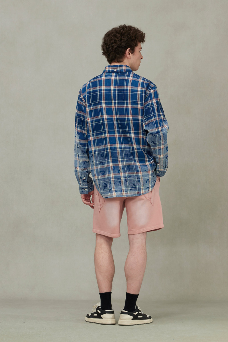 Allover Seagull Print Relax Fit Check Shirt 4