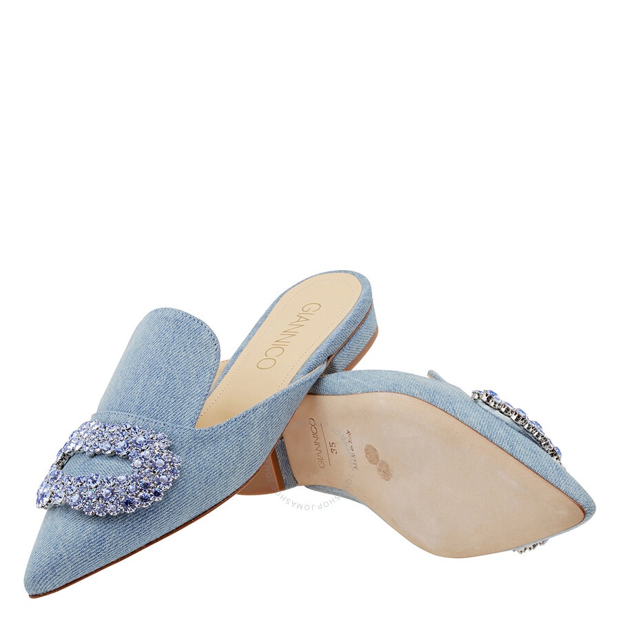 Giannico - Giannico Daphne Crystal-embellished Woven Flat Sandals - 2