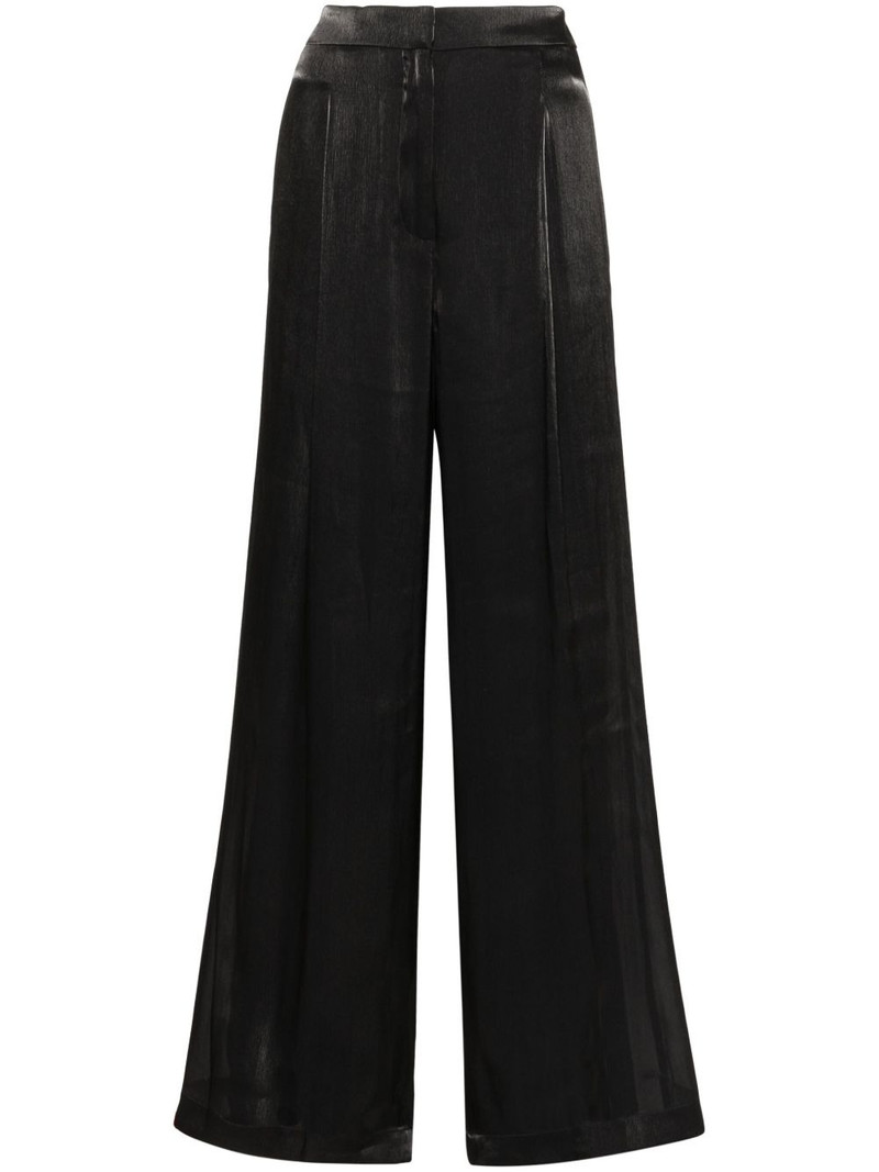 georgette pleated wide-leg trousers 1