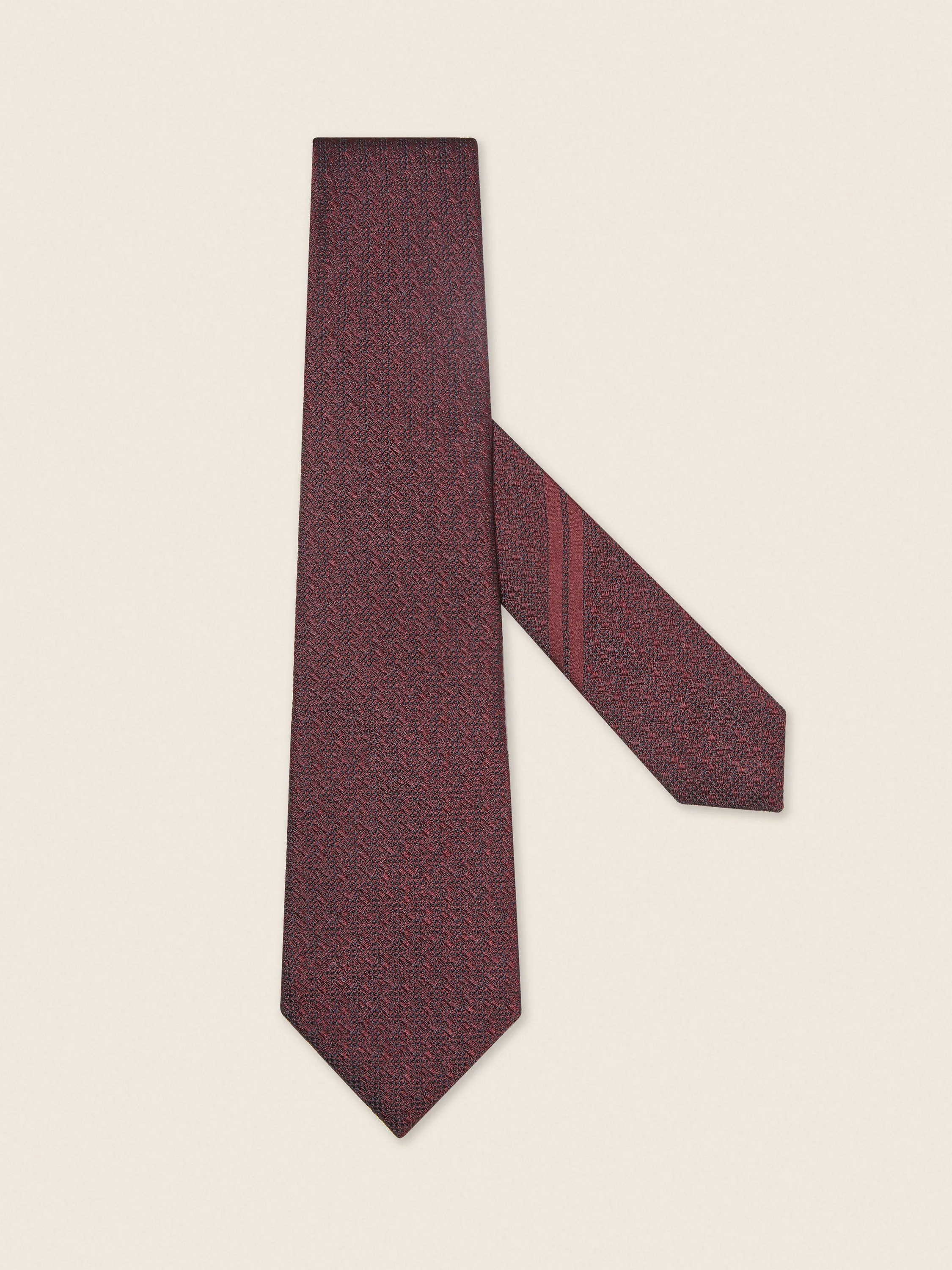 BURGUNDY SILK TIE - 1