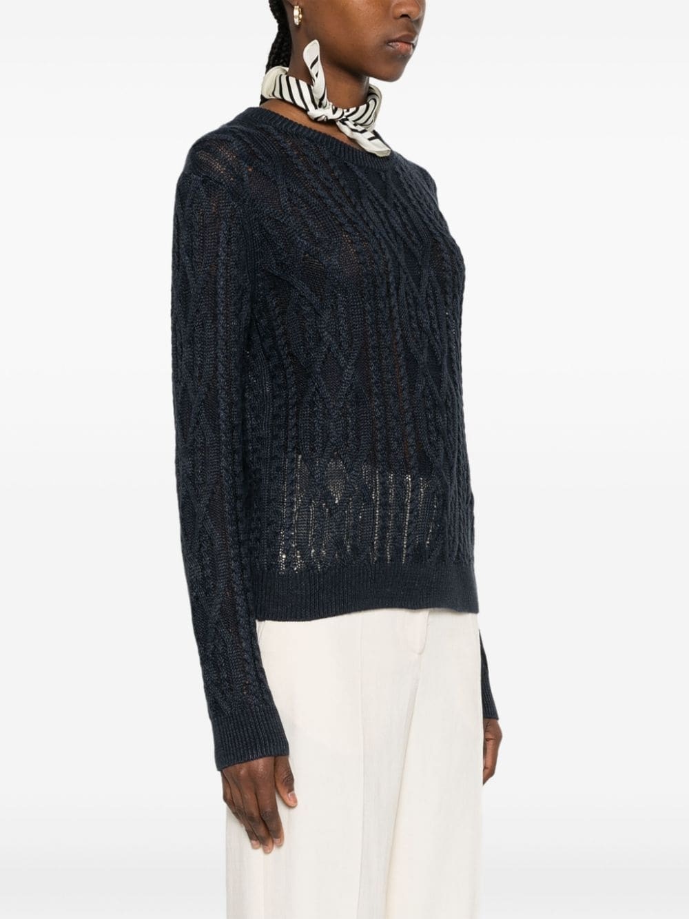 cable-knit jumper - 3