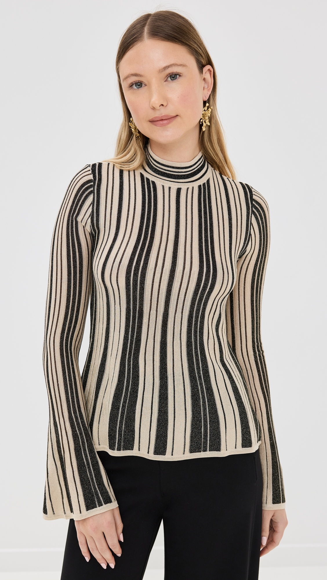 Illustration Mouline Metallic Stripe Top - 1