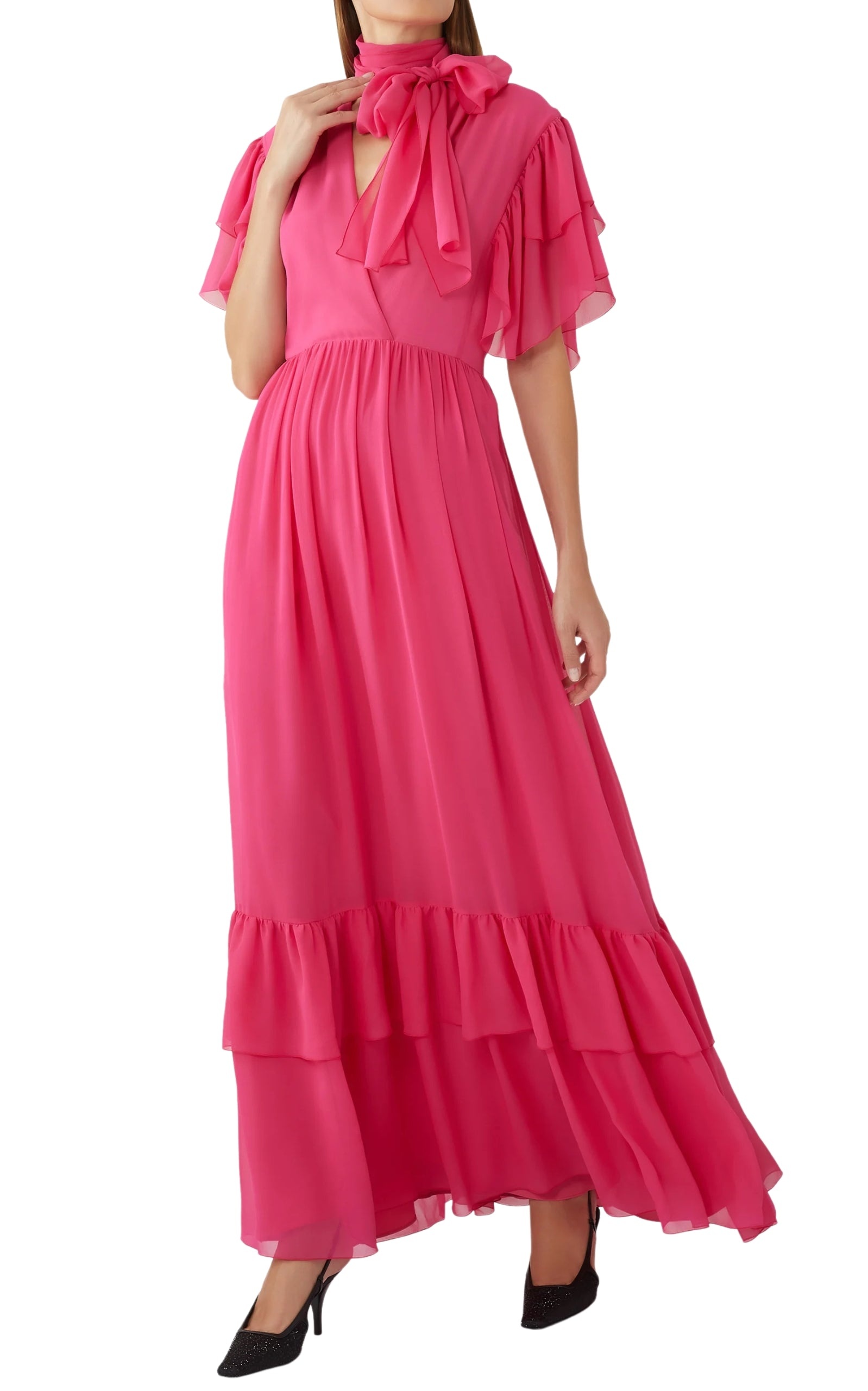 Ruffle Silk Georgette Dress - 2