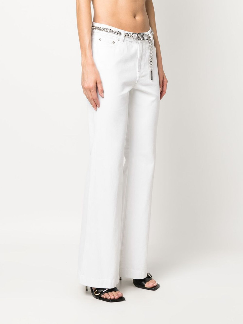 chain-link belt flared trousers 3