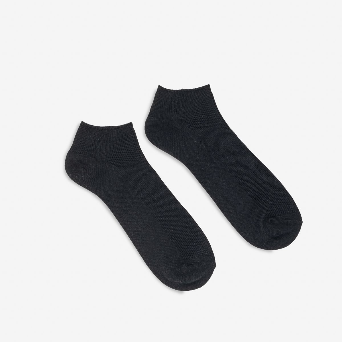 UTSS-BLK UTILITEES Mixed Cotton Sneaker Socks - Black - 1