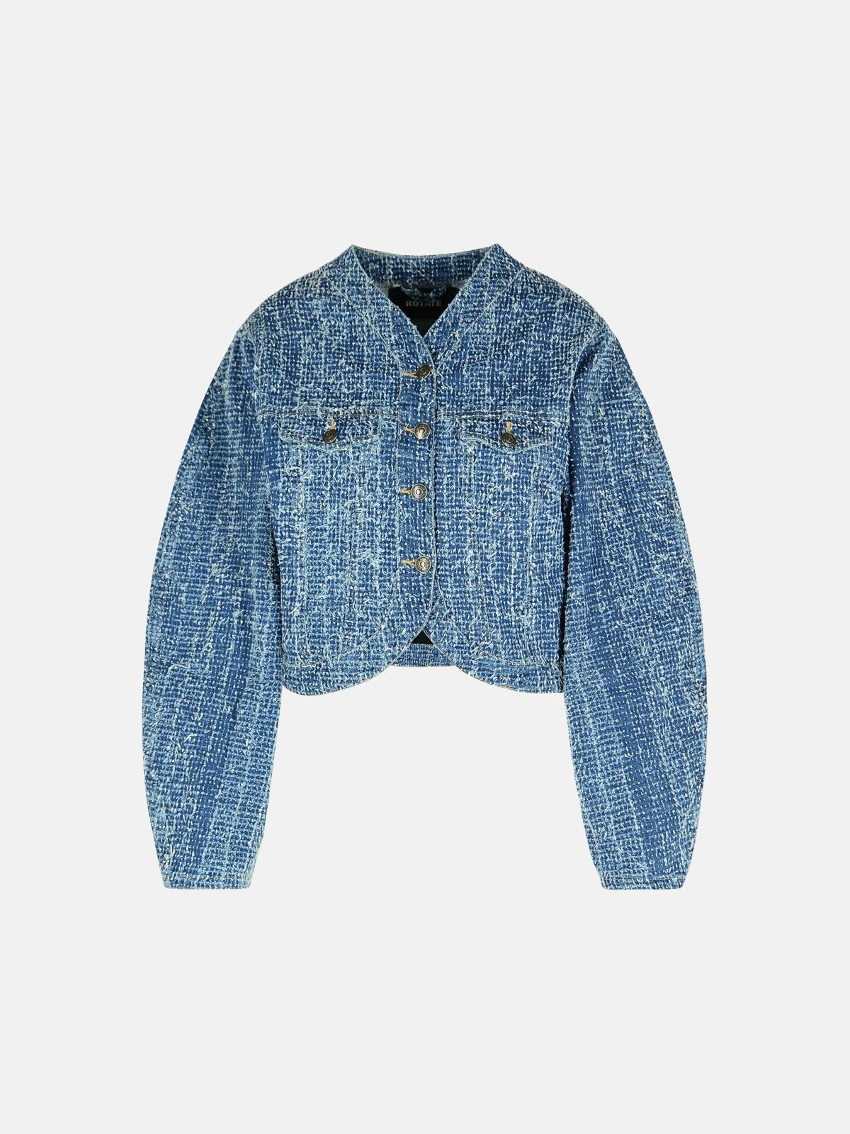 BLUE COTTON SHORT JACKET - 1