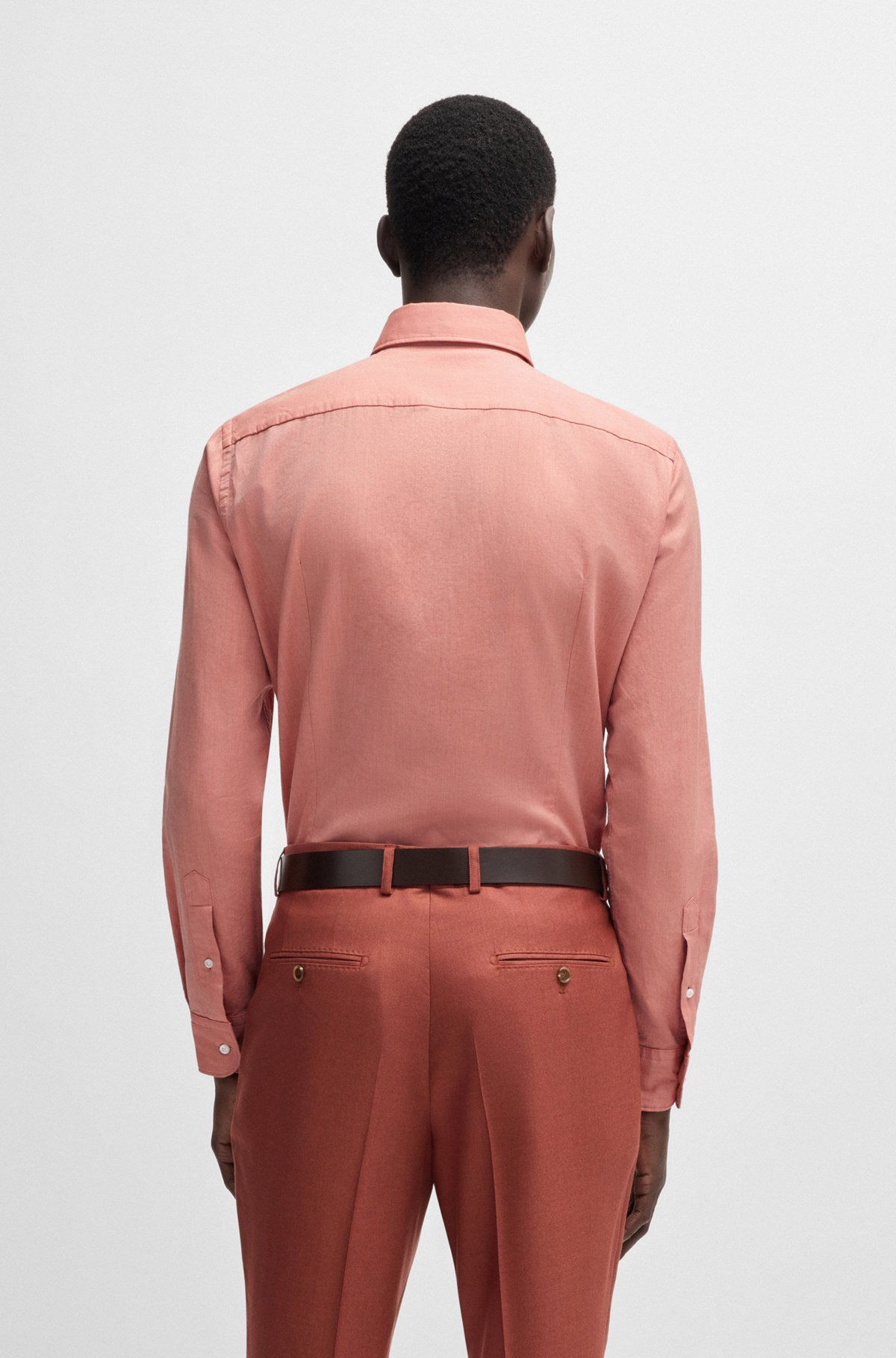 SLIM-FIT SHIRT IN ITALIAN-MADE COTTON-CASHMERE TWILL - 5
