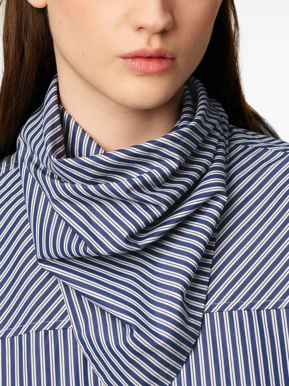 striped bandana-collar shirt - 5