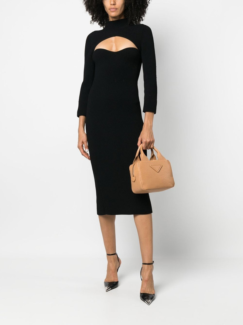 Prada small triangle-patch tote bag outlook