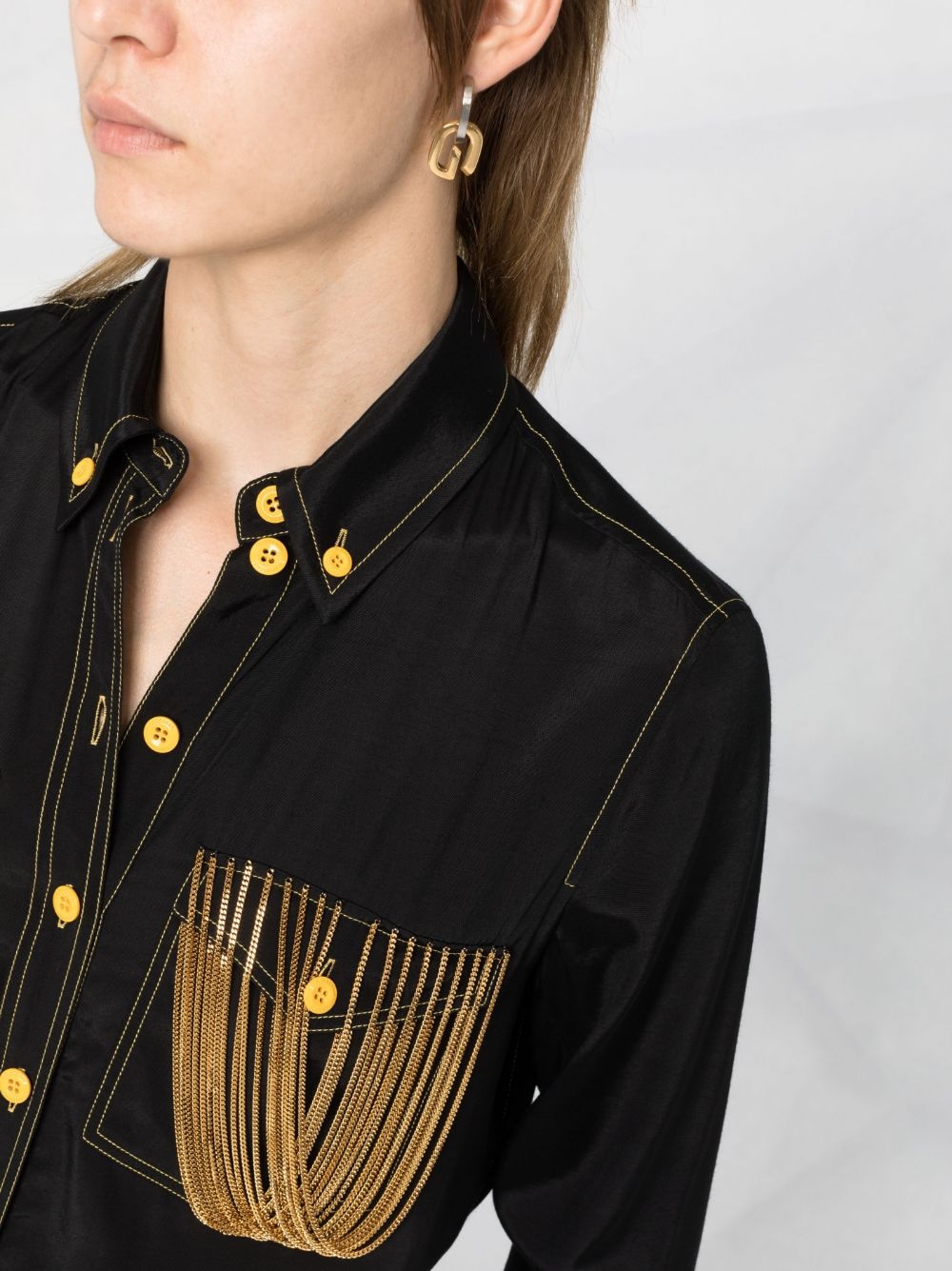 chain pocket detail shirt - 3
