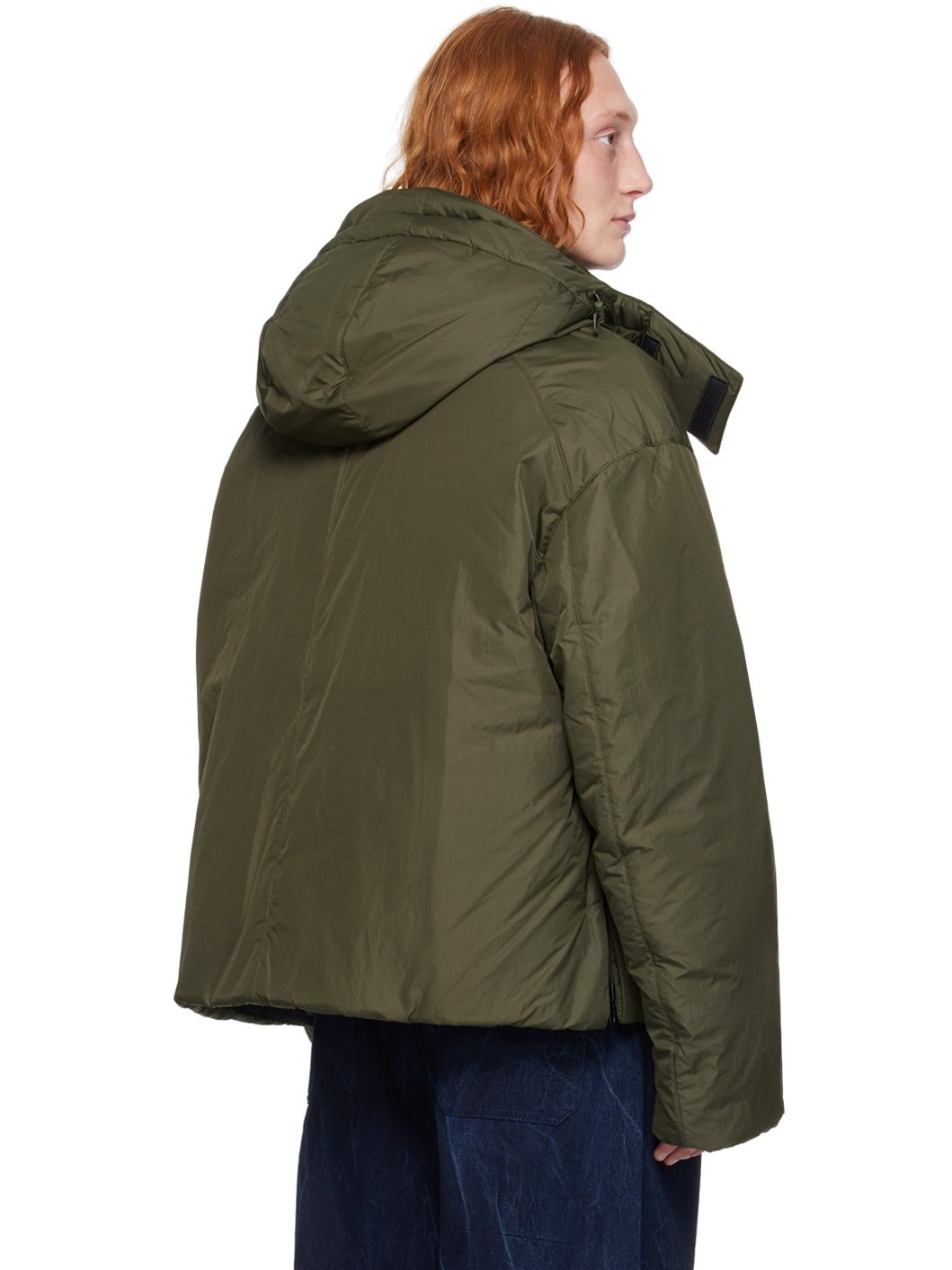 Green Vented Puffer Jacket - 3