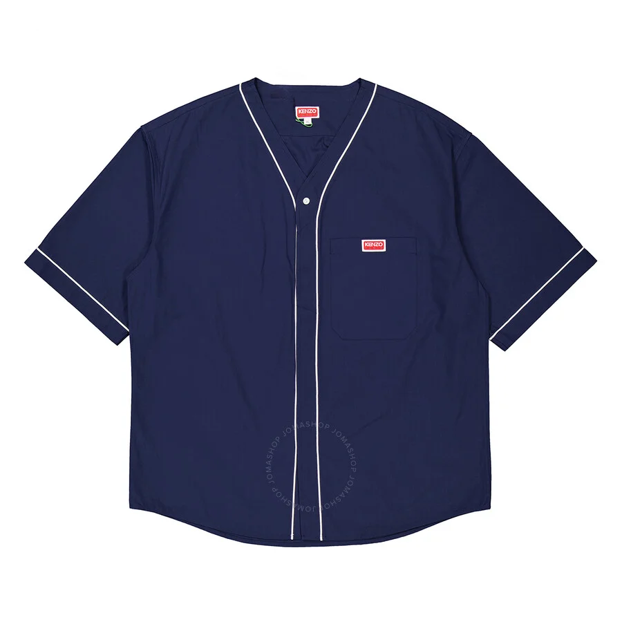 Kenzo Contrasting Trim Logo-Patch Shirt - 1