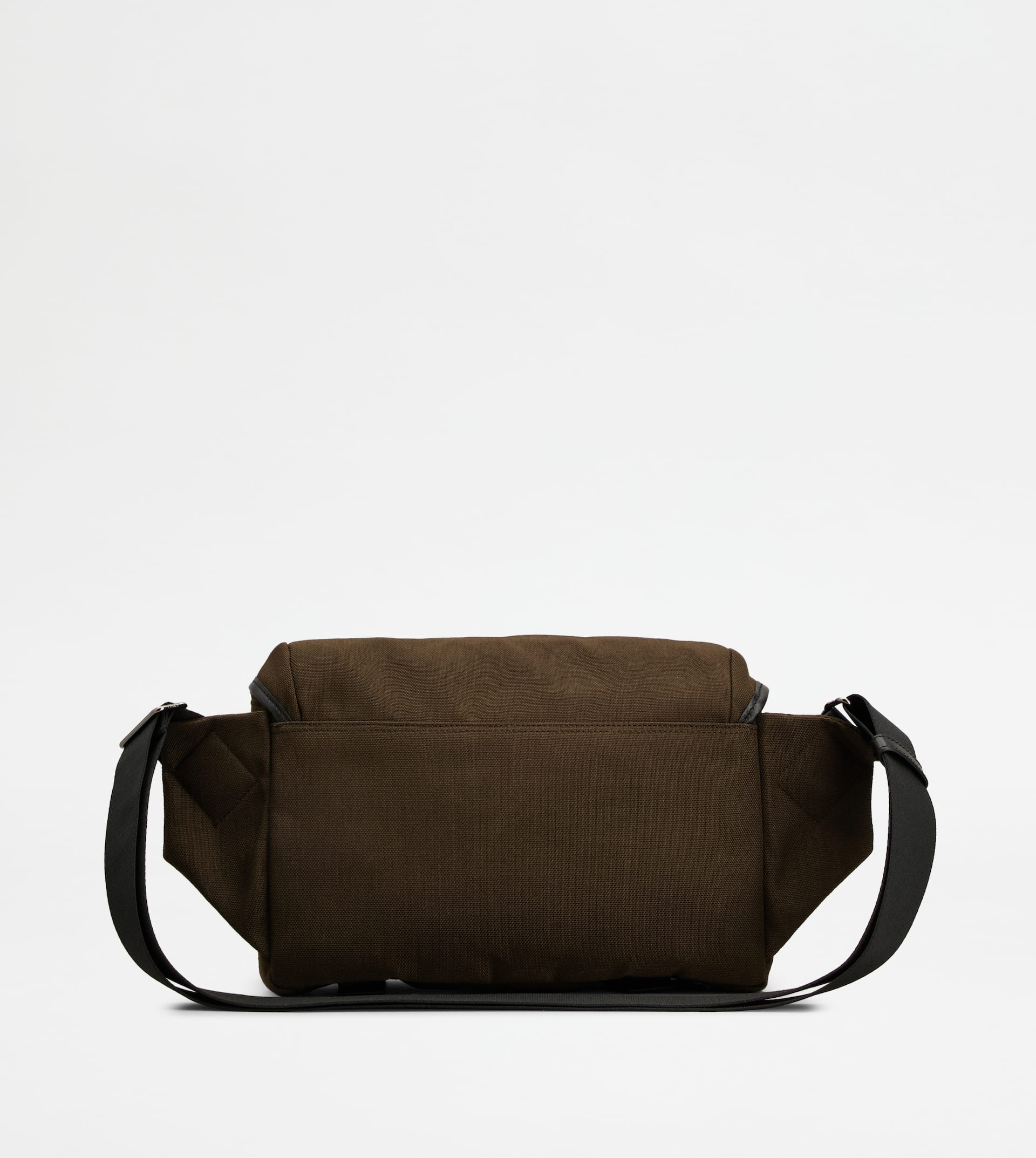 CROSSBODY BAG IN FABRIC AND LEATHER SMALL - BROWN, BLACK - 3
