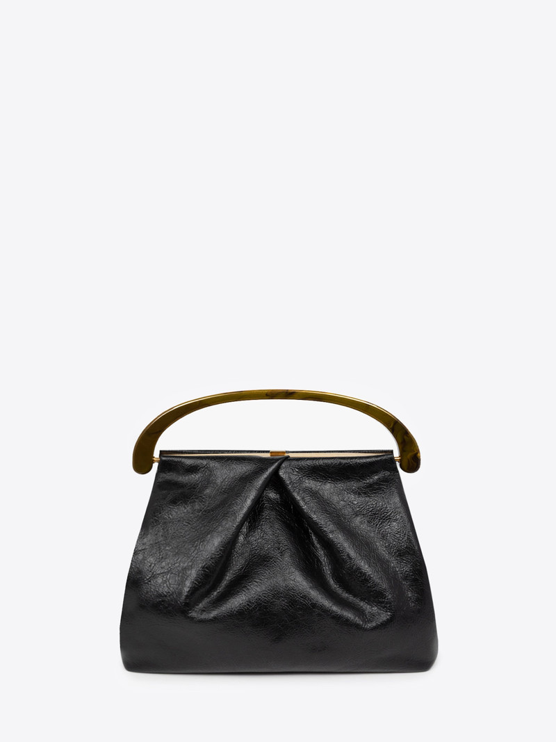 Dries Van Noten PLEATED LEATHER BAG outlook