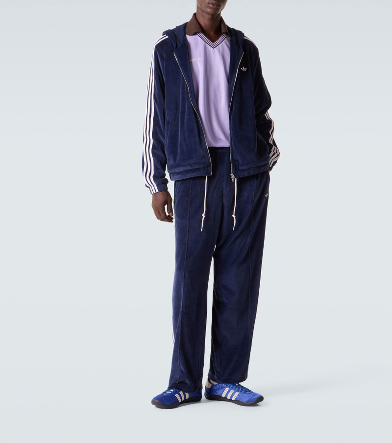 adidas x Wales Bonner cotton-blend velvet hoodie outlook