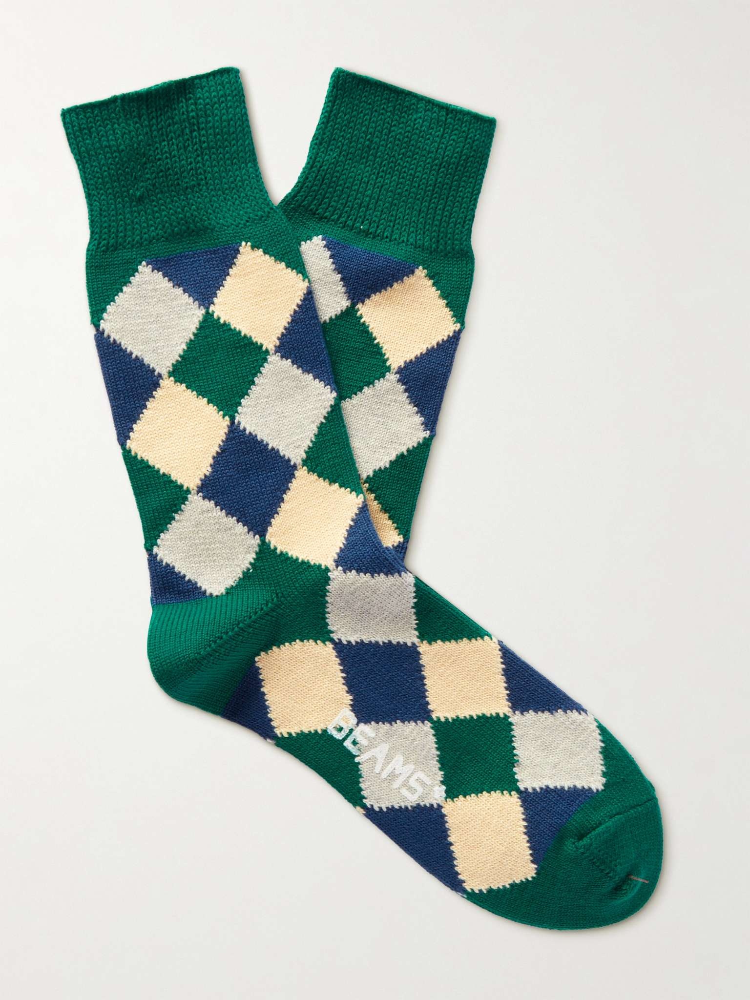 Argyle Cotton-Blend Socks - 1