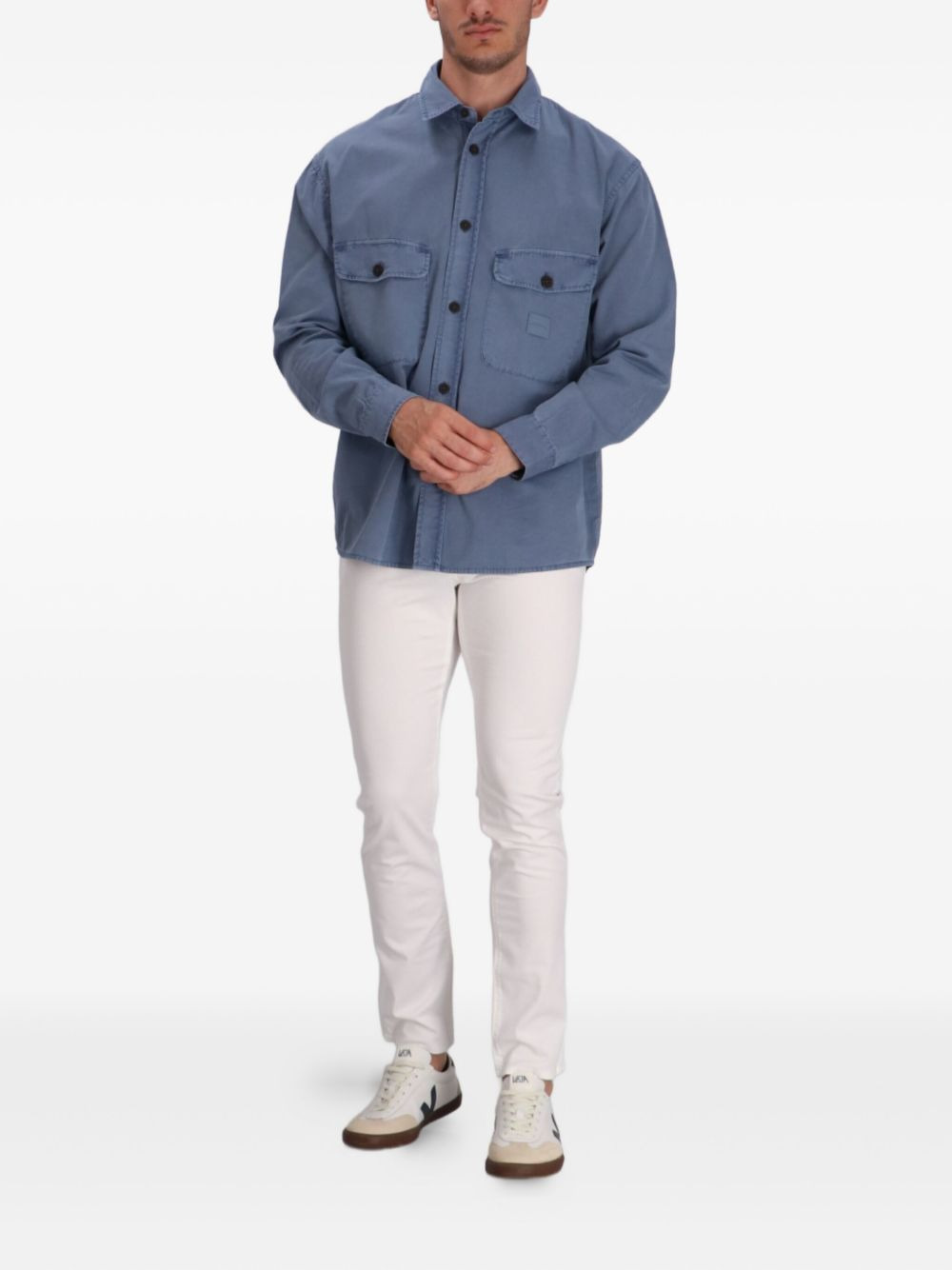 double-pocket cotton shirt jacket - 2