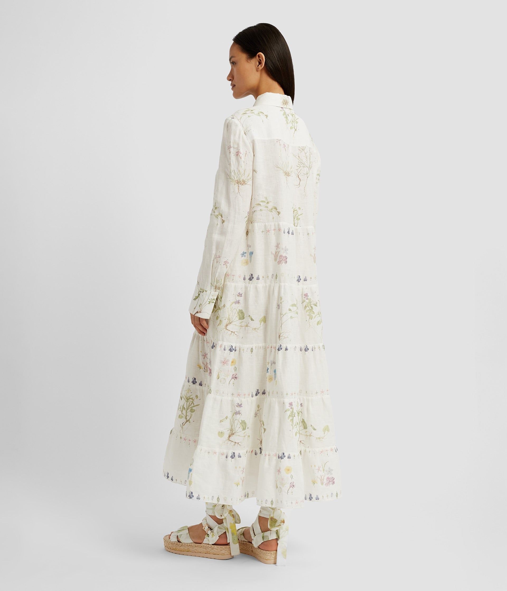 LONG SLEEVE MIDI SHIRT DRESS - 2